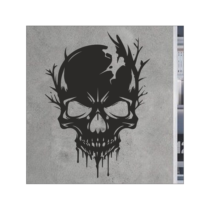 Wandaufkleber Wandtattoo Totenkopf Skull Schädel Bones Farbklecks Farbe Krone König DJ Sound Punisher Rabe Krähe Tod Death Fun