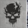 Wandaufkleber Wandtattoo Totenkopf Skull Schädel Bones Farbklecks Farbe Krone König DJ Sound Punisher Rabe Krähe Tod Death Fun