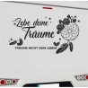 Wohnmobil Aufkleber Lebe deinen Traum Traumfänger Feder Rose Wohnwagen Camping  WOMO 11