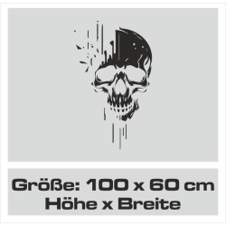 Wandaufkleber Wandtattoo Totenkopf Skull Schädel Bones Farbklecks Farbe Krone König DJ Sound Punisher Rabe Krähe Tod Death Fun