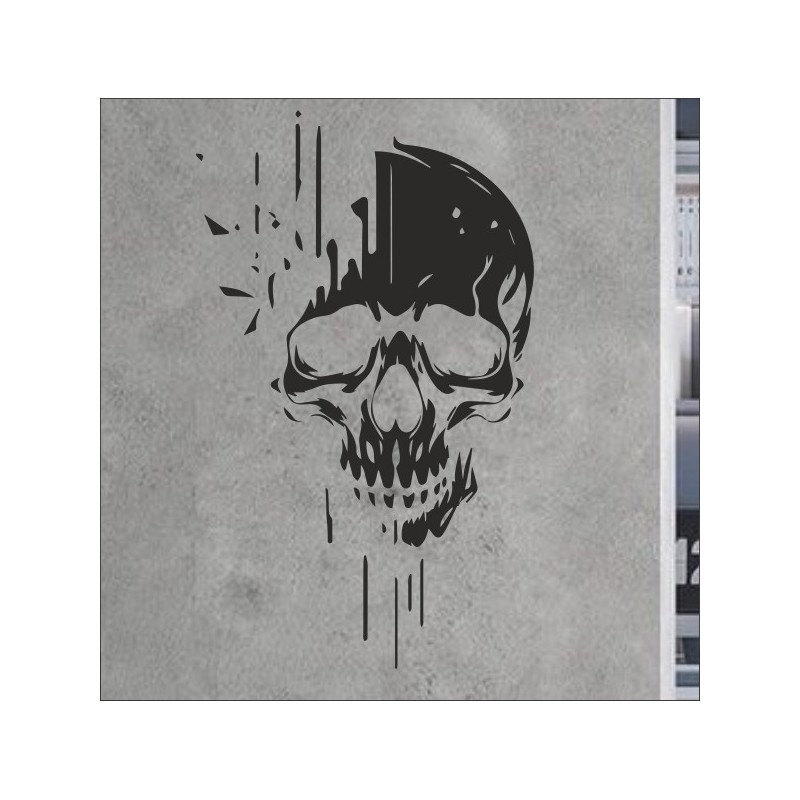 Wandaufkleber Wandtattoo Totenkopf Skull Schädel Bones Farbklecks Farbe Krone König DJ Sound Punisher Rabe Krähe Tod Death Fun