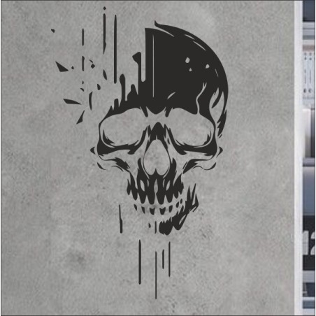 Wandaufkleber Wandtattoo Totenkopf Skull Schädel Bones Farbklecks Farbe Krone König DJ Sound Punisher Rabe Krähe Tod Death Fun