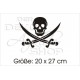 Pirat Schwert Degen Totenkopf Aufkleber Tattoo Auto Car Style Tuning Heckscheibe Lack & Glas
