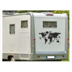 Aufkleber Wohnmobil Globus Weltkarte Camper Wohnwagen Caravan Camper Aufkleber Auto WOMO
