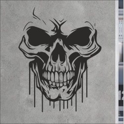Wandaufkleber Wandtattoo Totenkopf Skull Schädel Bones Farbklecks Farbe Krone König DJ Sound Punisher Rabe Krähe Tod Death Fun