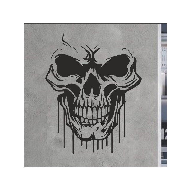 Wandaufkleber Wandtattoo Totenkopf Skull Schädel Bones Farbklecks Farbe Krone König DJ Sound Punisher Rabe Krähe Tod Death Fun
