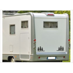 Aufkleber SET Wohnmobil Tanne Wald Fichte Camper Wohnwagen Caravan Camper Aufkleber Auto WOMO