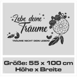 Wohnmobil Aufkleber Lebe deinen Traum Traumfänger Feder Rose Wohnwagen Camping  WOMO 11