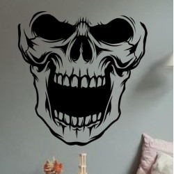 Wandaufkleber Wandtattoo Totenkopf Skull Schädel Bones Farbklecks Farbe Krone König DJ Sound Punisher Rabe Krähe Tod Death Fun