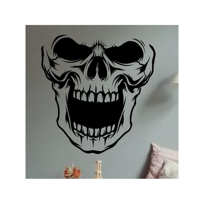 Wandaufkleber Wandtattoo Totenkopf Skull Schädel Bones Farbklecks Farbe Krone König DJ Sound Punisher Rabe Krähe Tod Death Fun