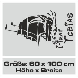 Wandaufkleber Wandtattoo Aufkleber Wand Pony Feuerwehr Dino T-Rex Autos Cars Bagger Fee Elfen Blumen Pirat Faultier Teddy Traum