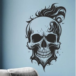 Wandaufkleber Wandtattoo Totenkopf Skull Schädel Bones Farbklecks Farbe Krone König DJ Sound Punisher Rabe Krähe Tod Death Fun