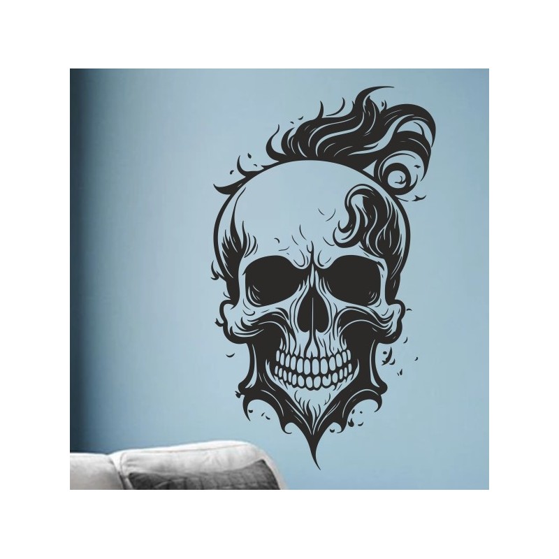 Wandaufkleber Wandtattoo Totenkopf Skull Schädel Bones Farbklecks Farbe Krone König DJ Sound Punisher Rabe Krähe Tod Death Fun