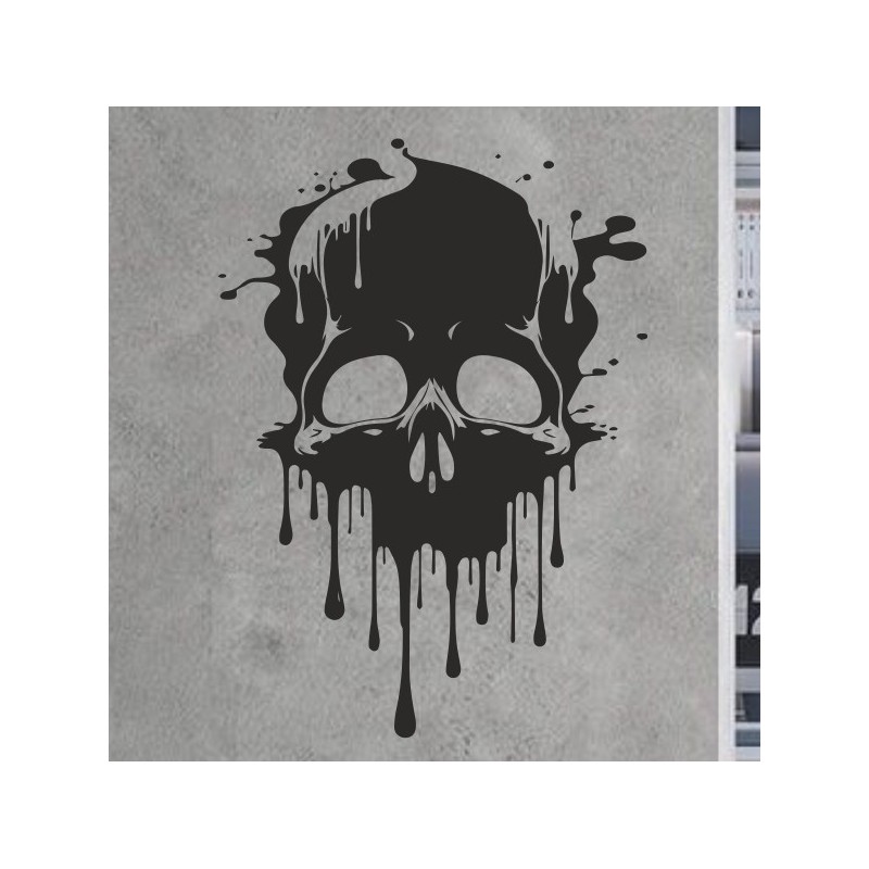 Wandaufkleber Wandtattoo Totenkopf Skull Schädel Bones Farbklecks Farbe Krone König DJ Sound Punisher Rabe Krähe Tod Death Fun