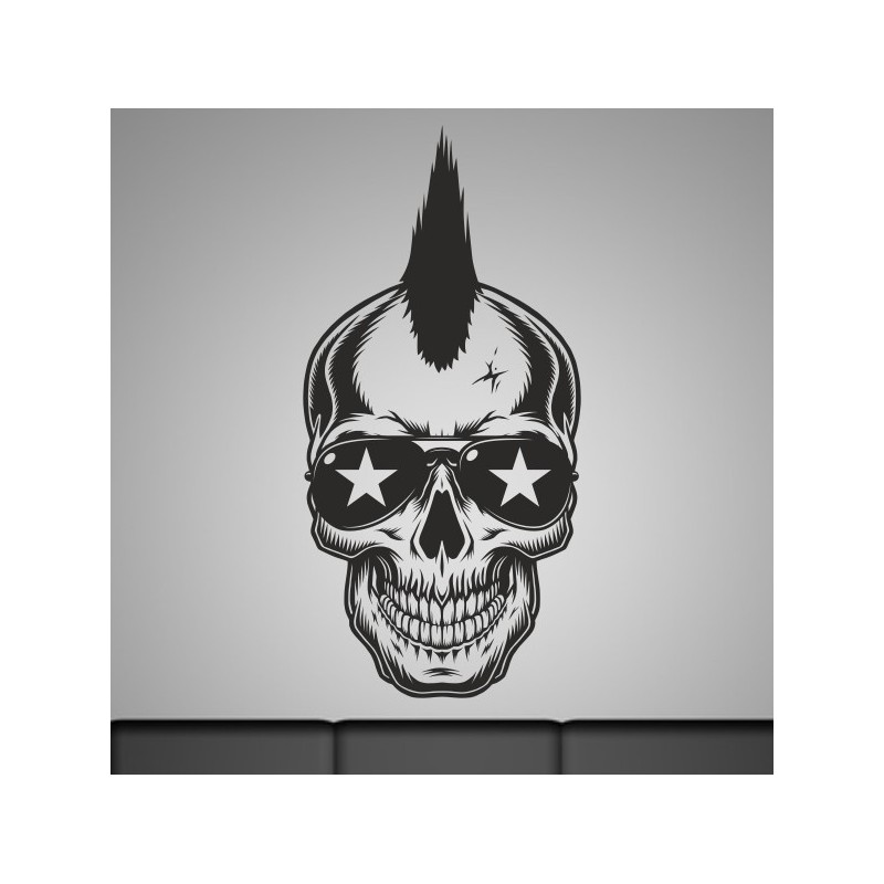 Wandaufkleber Wandtattoo Totenkopf Skull Schädel Bones Farbklecks Farbe Krone König DJ Sound Punisher Rabe Krähe Tod Death Fun