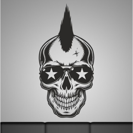 Wandaufkleber Wandtattoo Totenkopf Skull Schädel Bones Farbklecks Farbe Krone König DJ Sound Punisher Rabe Krähe Tod Death Fun