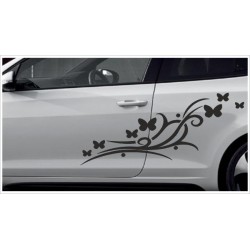 Aufkleber SET Car Style Tattoo Blumen Schmetterling Ranke Dekor Blüten Fahrzeuge Seitenaufkleber