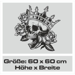 Wandaufkleber Wandtattoo Totenkopf Skull Schädel Bones Farbklecks Farbe Krone König DJ Sound Punisher Rabe Krähe Tod Death Fun