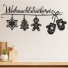 Wandaufkleber Wandtattoo Aufkleber Wand Weihnachten X-MAS Merry Christmas Kugel Schmuck  Weihnachtsbäckerei Backen Plätzen Backh