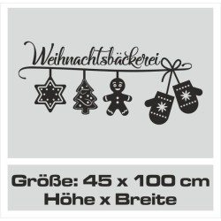 Wandaufkleber Wandtattoo Aufkleber Wand Weihnachten X-MAS Merry Christmas Kugel Schmuck  Weihnachtsbäckerei Backen Plätzen Backh