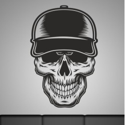 Wandaufkleber Wandtattoo Totenkopf Skull Schädel Bones Farbklecks Farbe Krone König DJ Sound Punisher Rabe Krähe Tod Death Fun