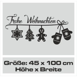 Wandaufkleber Wandtattoo Aufkleber Wand Weihnachten X-MAS Merry Christmas Kugel Schmuck  Weihnachtsbäckerei Backen Plätzen Backh