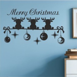 Wandaufkleber Wandtattoo Aufkleber Wand Weihnachten X-MAS Merry Christmas Kugel Schmuck  Weihnachtsbäckerei Backen Plätzen Backh