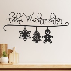 Wandaufkleber Wandtattoo Aufkleber Wand Weihnachten X-MAS Merry Christmas Kugel Schmuck  Weihnachtsbäckerei Backen Plätzen Backh