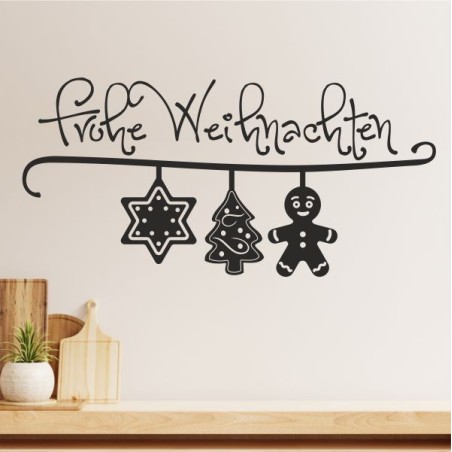 Wandaufkleber Wandtattoo Aufkleber Wand Weihnachten X-MAS Merry Christmas Kugel Schmuck  Weihnachtsbäckerei Backen Plätzen Backh