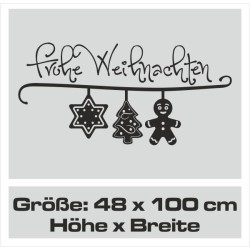 Wandaufkleber Wandtattoo Aufkleber Wand Weihnachten X-MAS Merry Christmas Kugel Schmuck  Weihnachtsbäckerei Backen Plätzen Backh