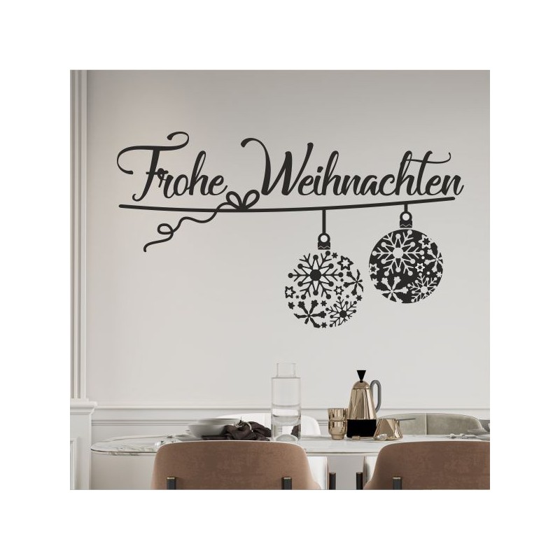 Wandaufkleber Wandtattoo Aufkleber Wand Weihnachten X-MAS Merry Christmas Kugel Schmuck  Weihnachtsbäckerei Backen Plätzen Backh
