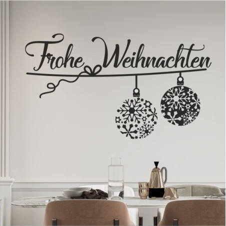Wandaufkleber Wandtattoo Aufkleber Wand Weihnachten X-MAS Merry Christmas Kugel Schmuck  Weihnachtsbäckerei Backen Plätzen Backh