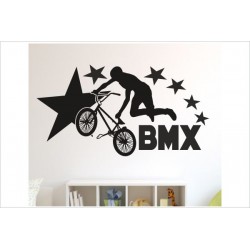 Kids BMX Freestyle Fahrrad Bike Cross Stunt Sport Kinder Wandtattoo Wandaufkleber Aufkleber Wand