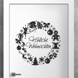 Wandaufkleber Wandtattoo Aufkleber Wand Weihnachten X-MAS Merry Christmas Kugel Schmuck  Weihnachtsbäckerei Backen Plätzen Backh