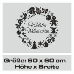 Wandaufkleber Wandtattoo Aufkleber Wand Weihnachten X-MAS Merry Christmas Kugel Schmuck  Weihnachtsbäckerei Backen Plätzen Backh