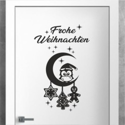 Wandaufkleber Wandtattoo Aufkleber Wand Weihnachten X-MAS Merry Christmas Kugel Schmuck  Weihnachtsbäckerei Backen Plätzen Backh