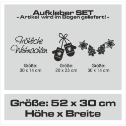 Wandaufkleber Wandtattoo Aufkleber Wand Weihnachten X-MAS Merry Christmas Kugel Schmuck  Weihnachtsbäckerei Backen Plätzen Backh