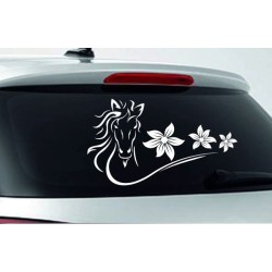 Aufleber Auto Pferd Fohlen Stute Hengst Hufeisen Glück Spruch Dekor Stall Pferdehof Reiten Sport Familie Ponny Kinder