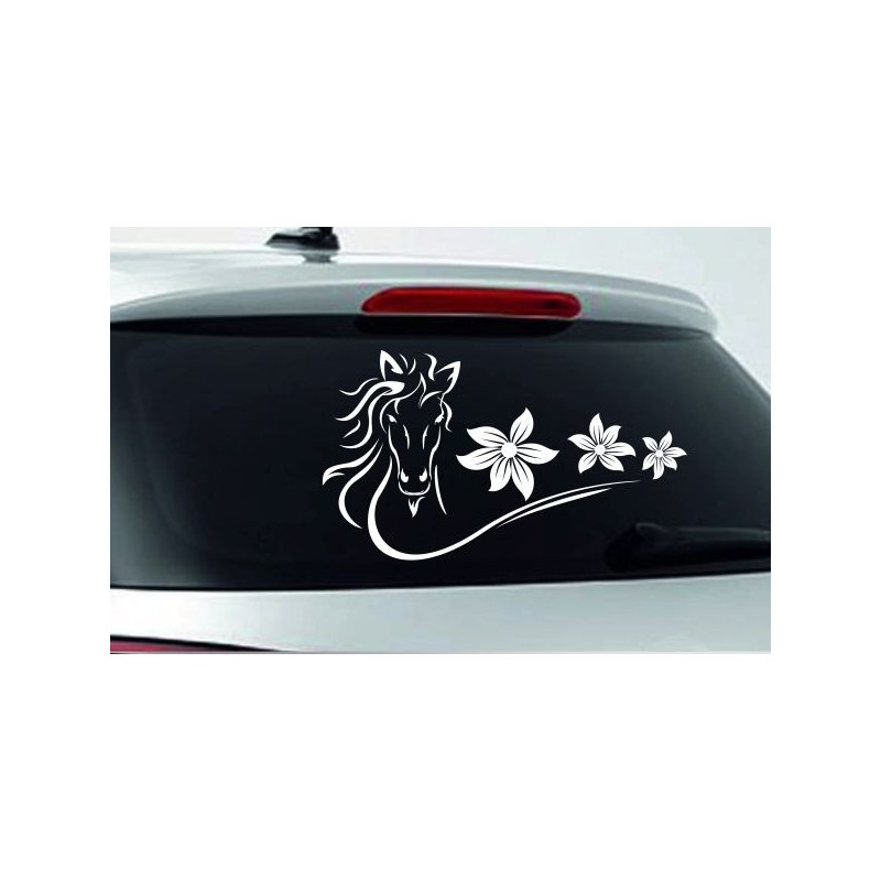 Aufleber Auto Pferd Fohlen Stute Hengst Hufeisen Glück Spruch Dekor Stall Pferdehof Reiten Sport Familie Ponny Kinder
