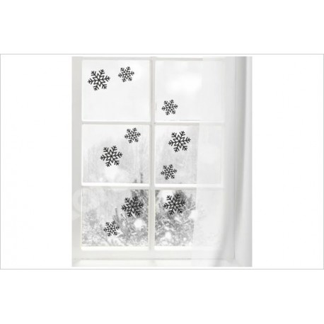 X-MAS Aufkleber Fenster 10x Schneeflocke Schnee Fröhliche Weihnachten Merry Christmas Wandaufkleber Wandtattoo Fenster