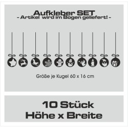 Wandaufkleber Wandtattoo Aufkleber Wand Weihnachten X-MAS Merry Christmas Kugel Schmuck  Weihnachtsbäckerei Backen Plätzen