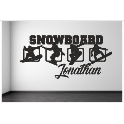 Kids Freestyle + Name Snowboard Schnee Ski Borden Stunt Sport Kinder Wandtattoo Wandaufkleber Aufkleber Wand