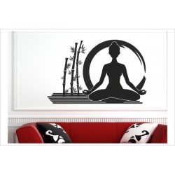 Aufkleber Buddha Yoga Namaste Lotus Meditation Yin Yang Asia Dekor Wandtattoo Wandaufkleber