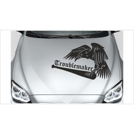 Aufkleber Auto Troublemaker Rabe Krähe Vogel Feder Baseball Car Style - Der  Dekor Aufkleber Shop