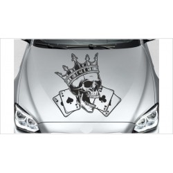 Aufkleber Auto Totenkopf Skull König Krone Karten Poker Glück Car Style