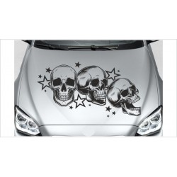 Aufkleber Auto Totenkopf Skull 3x + Sterne Emotion Car Style