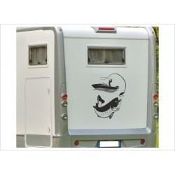 Aufkleber Wohnmobil Angler Fisch Angel Karpfen Hecht Forelle Camper Wohnwagen Caravan Camper Aufkleber Auto WOMO