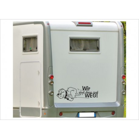 Aufkleber Wohnmobil Hund Dogge sind mal WEG Camper Wohnwagen Caravan Camper Aufkleber Auto WOMO