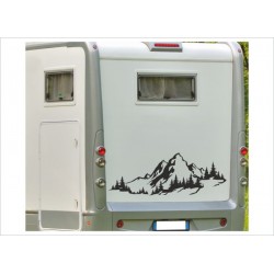 Aufkleber Wohnmobil Landschaft Berge Wald Tanne Alpen Camper Wohnwagen Caravan Camper Aufkleber Auto WOMO