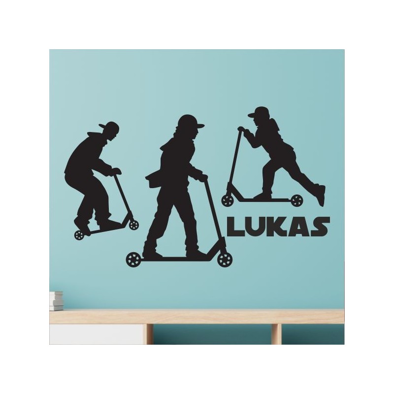 Wandaufkleber Wandtattoo Sport Fußball Kicker Spiel Kinder Kids Snowbord Skateboard Skater Stuntroller Roller BMX Basket Ball